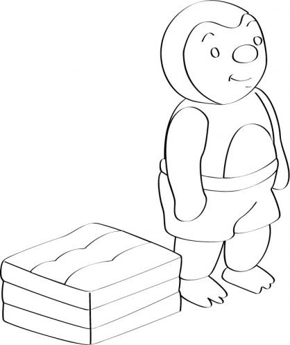 coloriage t choupi en tenue de bain